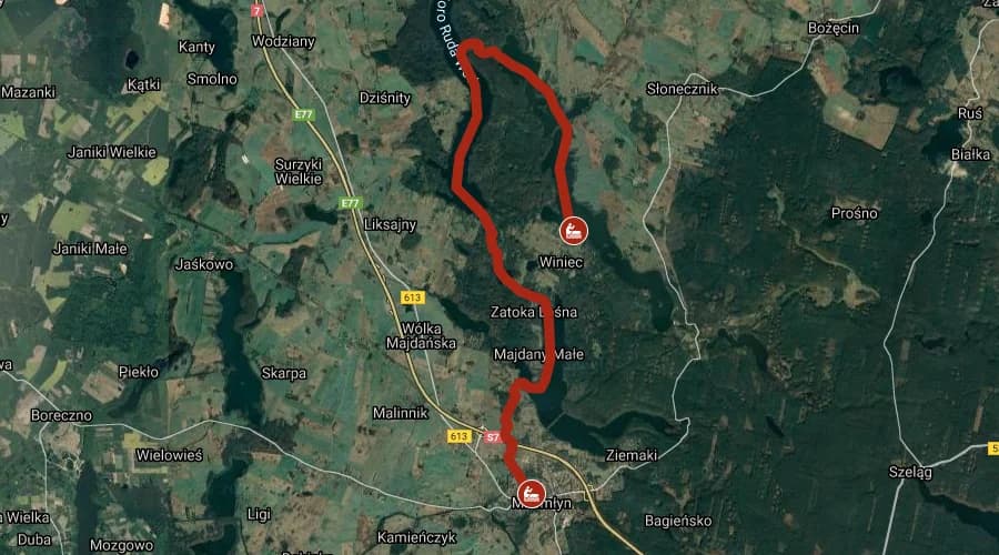 Pod Zielonym Dachem Kanału Elbląskiego – Winiec – 16,8 km