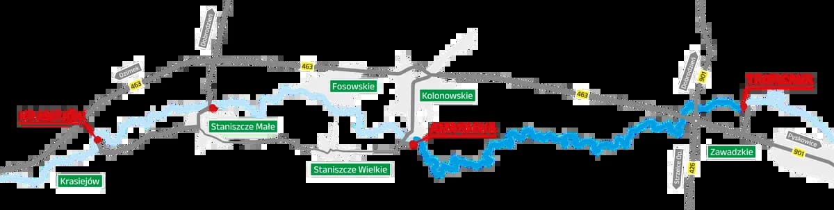 Trasa 1: Tropicana (Zawadzkie) → Amazonka (Kolonowskie)