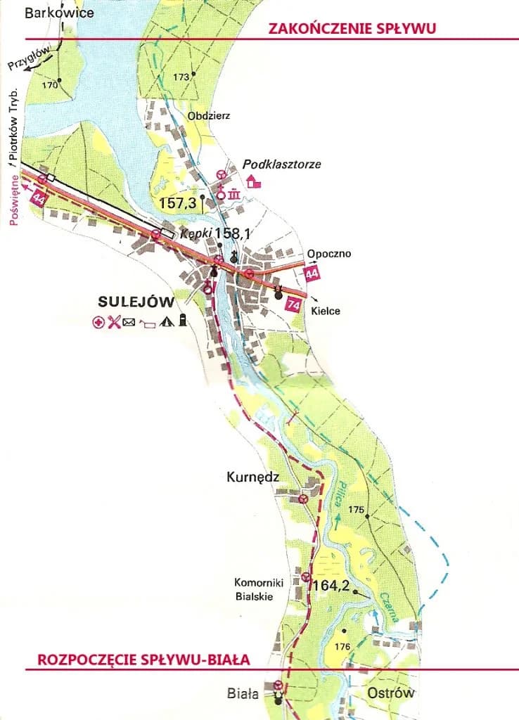 Trasa B – krótka, rzeka Pilica