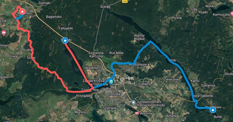 Jeziora i Śluzy – Stare Jabłonki – 38,5 km (20 km + 18,5 km)