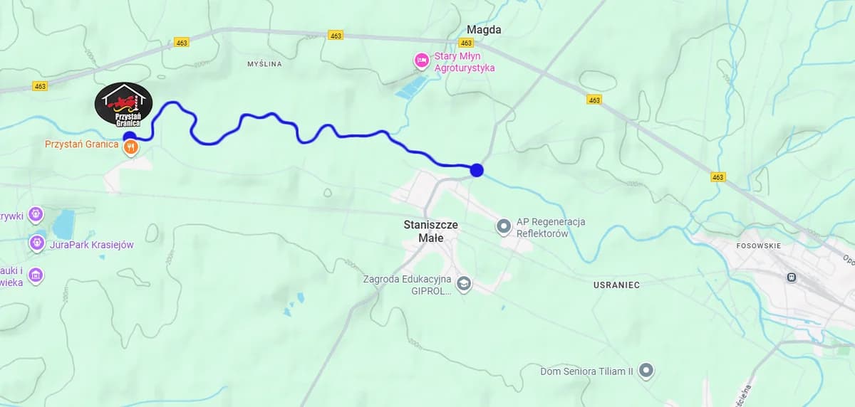 Trasa 1 - Krótsza: Staniszcze Małe → Krasiejów